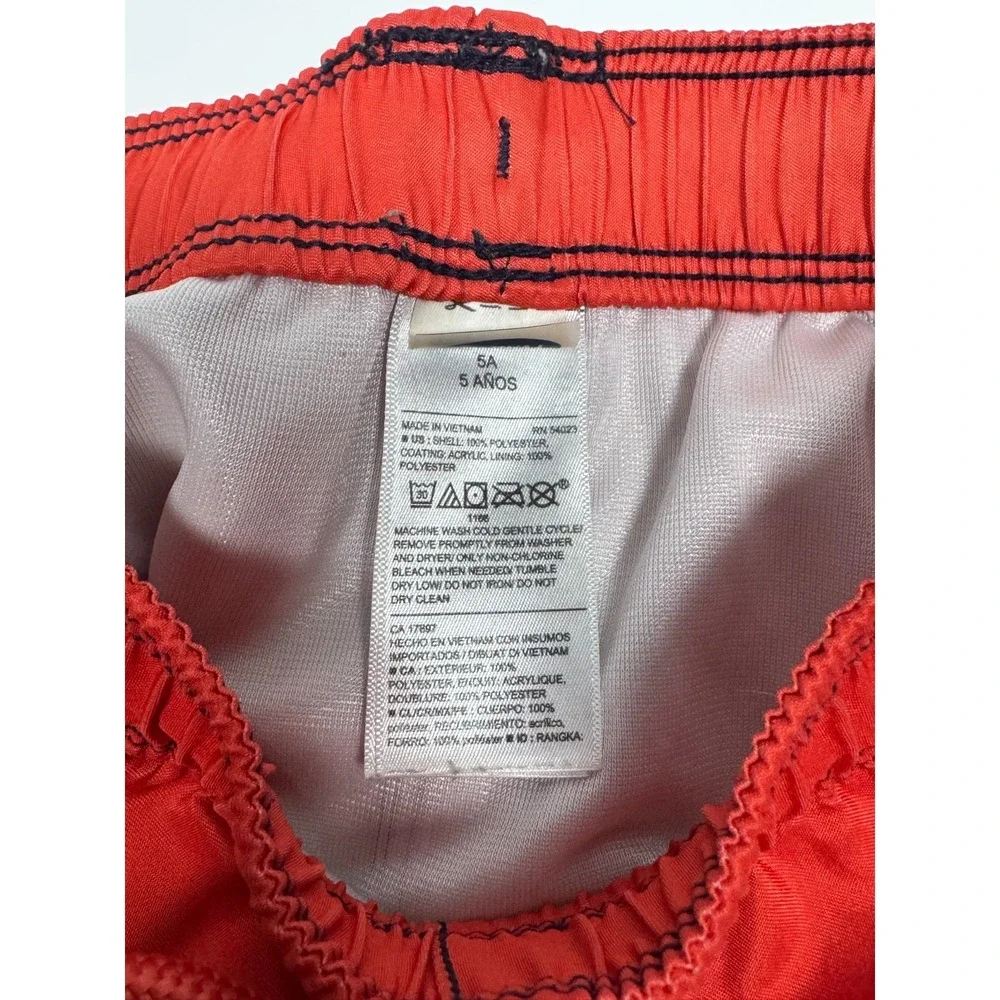 Old Navy‎ Board Shorts Boys 5T Orange Blue Striped Drawstring Waist Swimwear